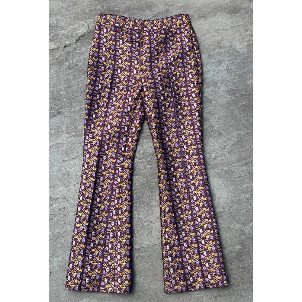 Tory Burch Relaxed-Fit Silk Holiday Jacquard Pants 🤍 | Size 2